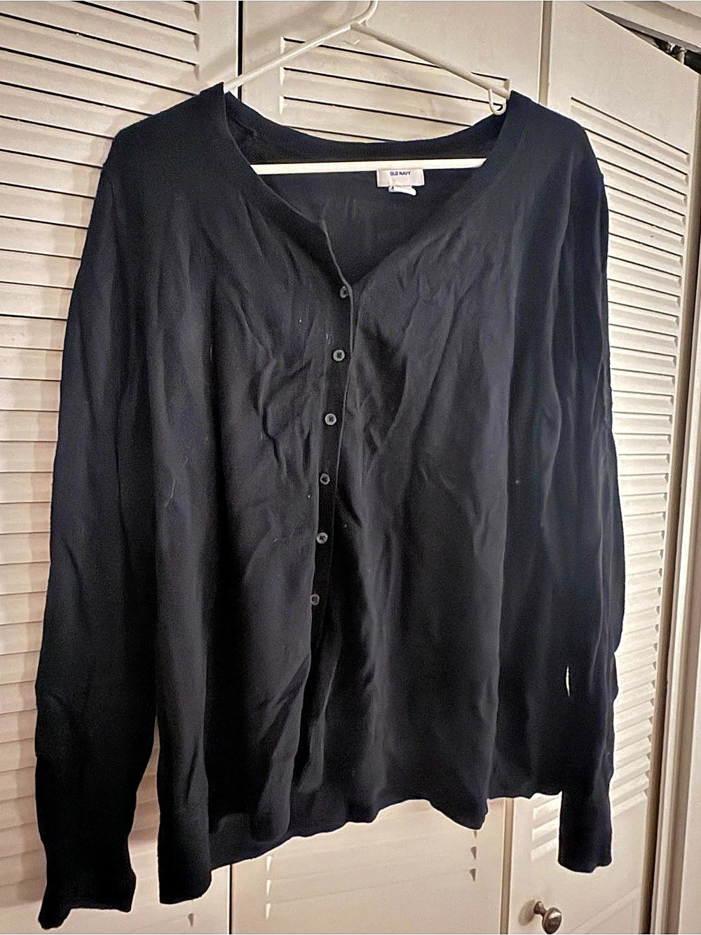 Old Navy Long Sleeve Button Front Black Size XXL Like New